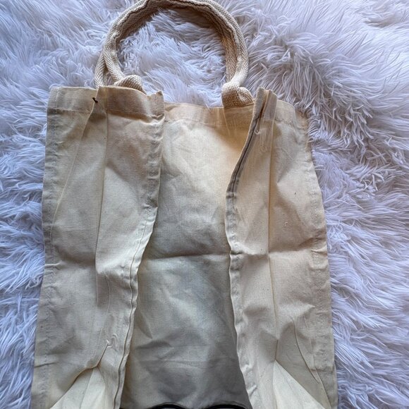 Horse Print Canvas Tote Bag With Woven Handles Beige Eco-Friendly Reusable Shopp - Picture 4 of 9